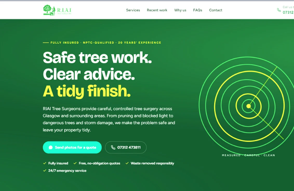 RIAI Tree Surgeons homepage
